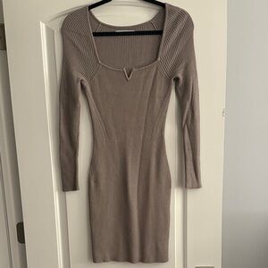 Abercrombie & Fitch Long Sleeve Taupe Dress